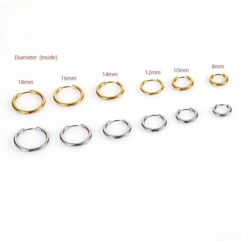 1 Pair Minimalist Classic Style Solid Color Plating 304 Stainless Steel 18K Gold Plated Earrings
