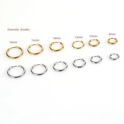 1 Pair Minimalist Classic Style Solid Color Plating 304 Stainless Steel 18K Gold Plated Earrings