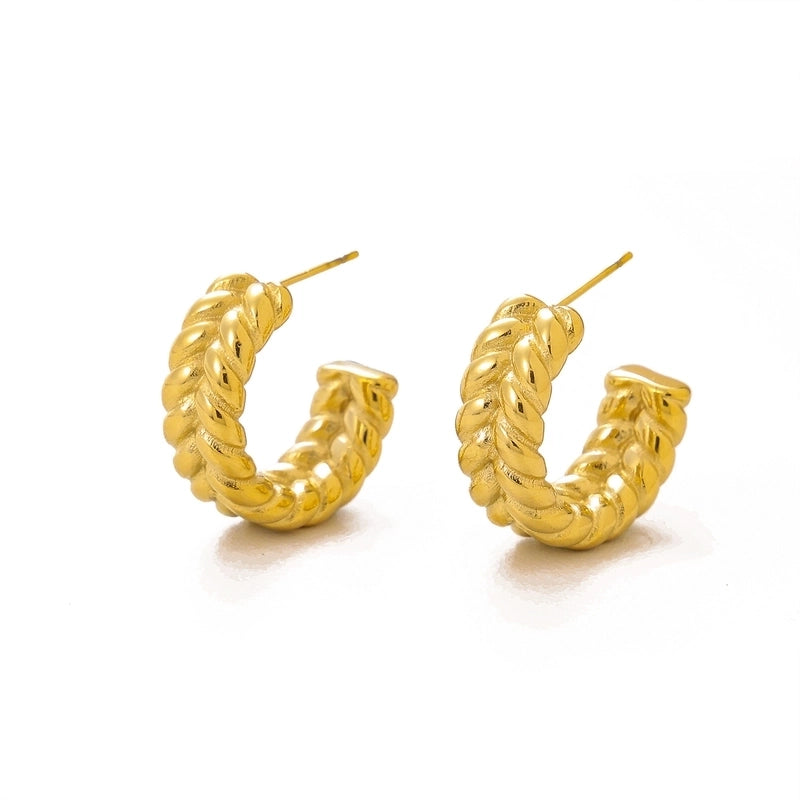 1 Pair Minimalist Geometric 304 Stainless Steel 18K Gold Plated Earrings