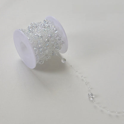 2 Pieces Christmas Tree Hanging Ornaments Pearl String Bead Chain Wedding Hotel Decoration Scene Bead Chain