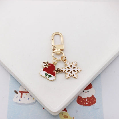 Cute Minimalist Santa Claus Zinc Alloy Christmas Unisex Keychain