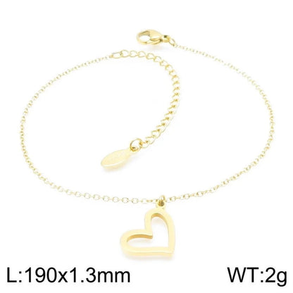 Minimalist Classic Style Heart Shape Stainless Steel Titanium Steel 18K Gold Plated Plating Bracelets Earrings Necklace