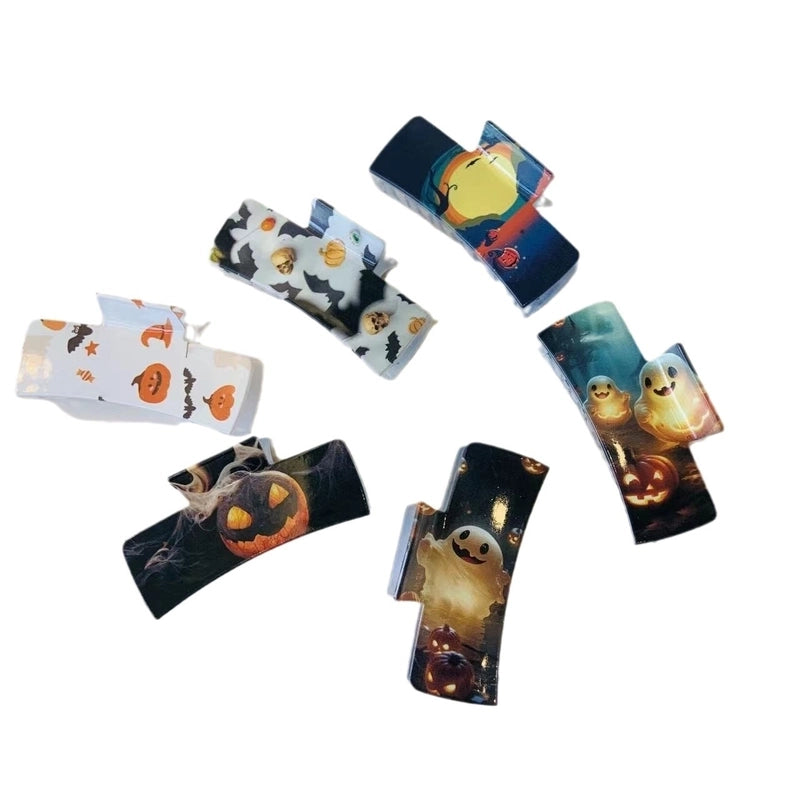 Halloween Cartoon Style Women's Pumpkin Bat Ghost Plastic Resin Polishing Hair Claws