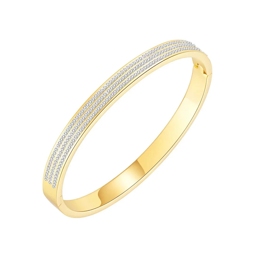 Minimalist Gypsophila Stainless Steel 18K Gold Plated Bangles