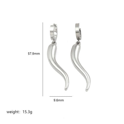 Stainless Steel 18K Gold Plated Minimalist Plating Chili Drop Earrings