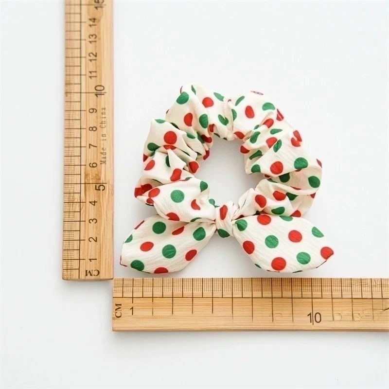 Christmas Retro Women's Polka Dots Handmade Hair Tie