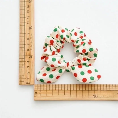 Christmas Retro Women's Polka Dots Handmade Hair Tie