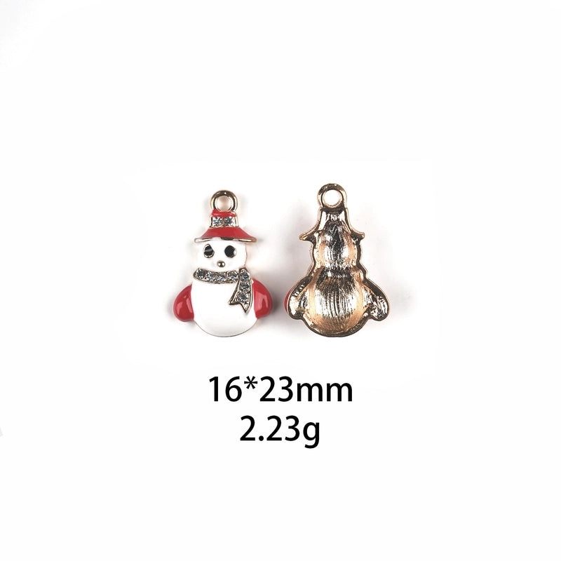 10 PCS/Package Zinc Alloy Christmas Hat Christmas Tree Santa Claus Pendant Jewelry Accessories