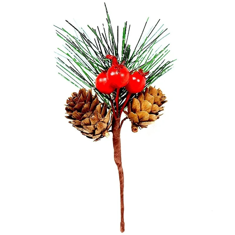 Factory Direct Supply Cross-border Berry Combination Mini Christmas PVC Material Simulation Pine Cone Christmas Decoration Spot