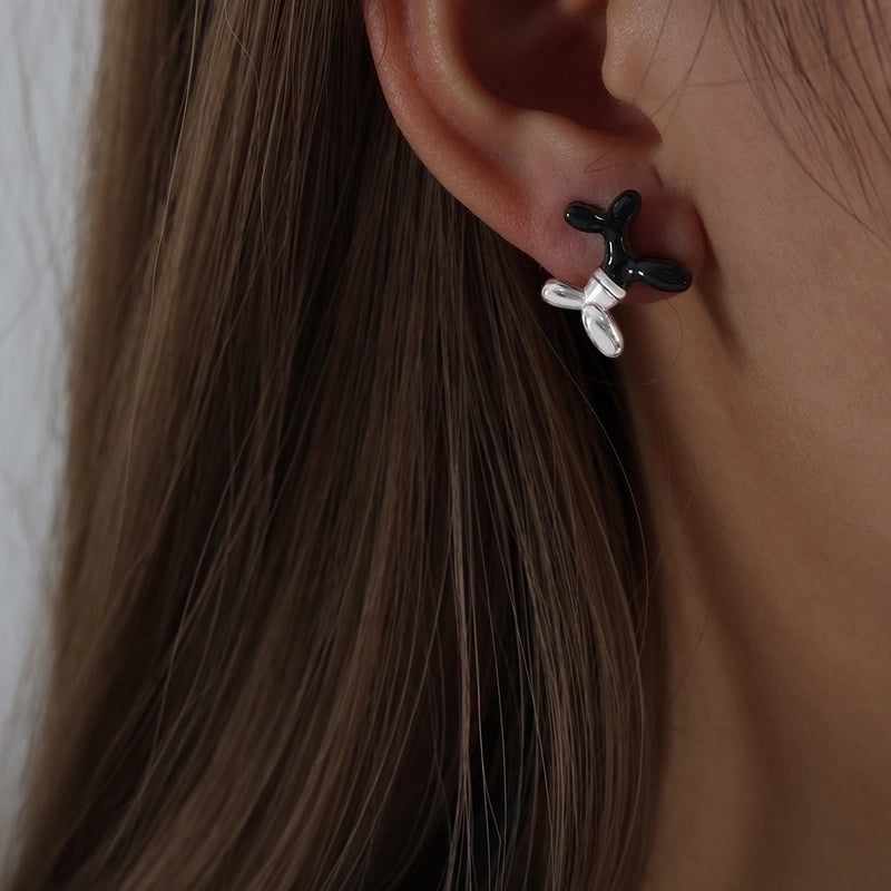 1 Pair IG Style Dog Enamel Plating Titanium Steel 18K Gold Plated Ear Studs