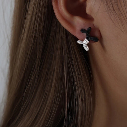 1 Pair IG Style Dog Enamel Plating Titanium Steel 18K Gold Plated Ear Studs