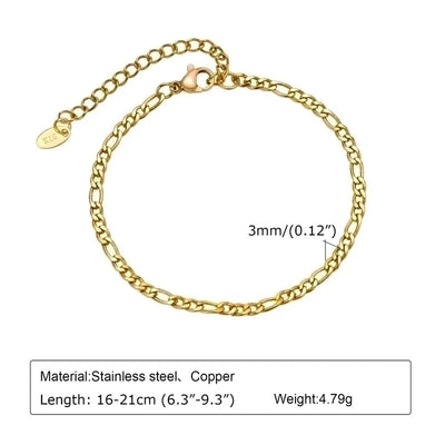 IG Style Casual Minimalist Geometric 201 Stainless Steel 18K Gold Plated Bracelets In Bulk