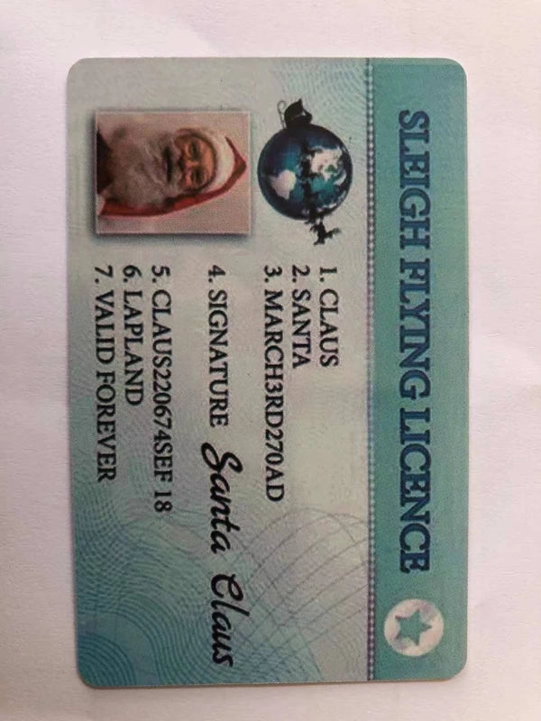 Amazon Cross-border Explosions Santa Claus Driver's License Christmas Greeting Card Small Gift New Year Creative Greeting Card