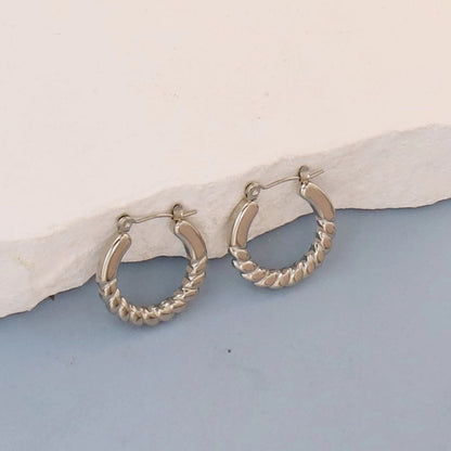 1 Pair Minimalist Round Square Heart Shape 304 Stainless Steel Earrings