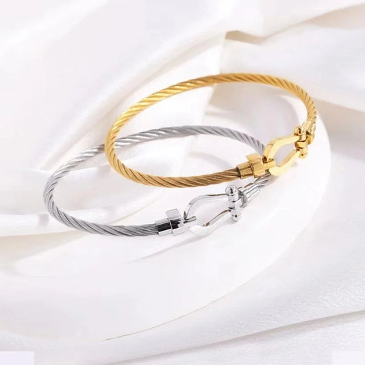 Casual Minimalist IG Style Solid Color 304 Stainless Steel Bangle In Bulk