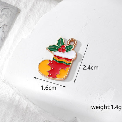 10 PCS/Package Alloy Santa Claus Pendant Jewelry Accessories