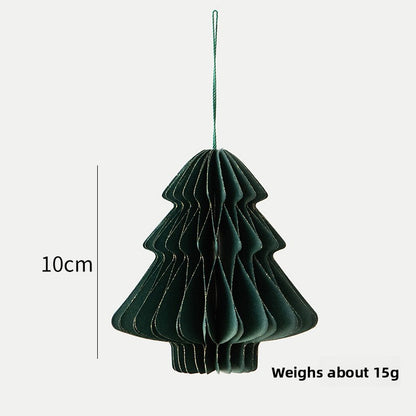 Hot Sale Christmas Paper Folding Honeycomb Christmas Tree Hanging Decoration Party Christmas Decoration Supplies Hanging Ornament