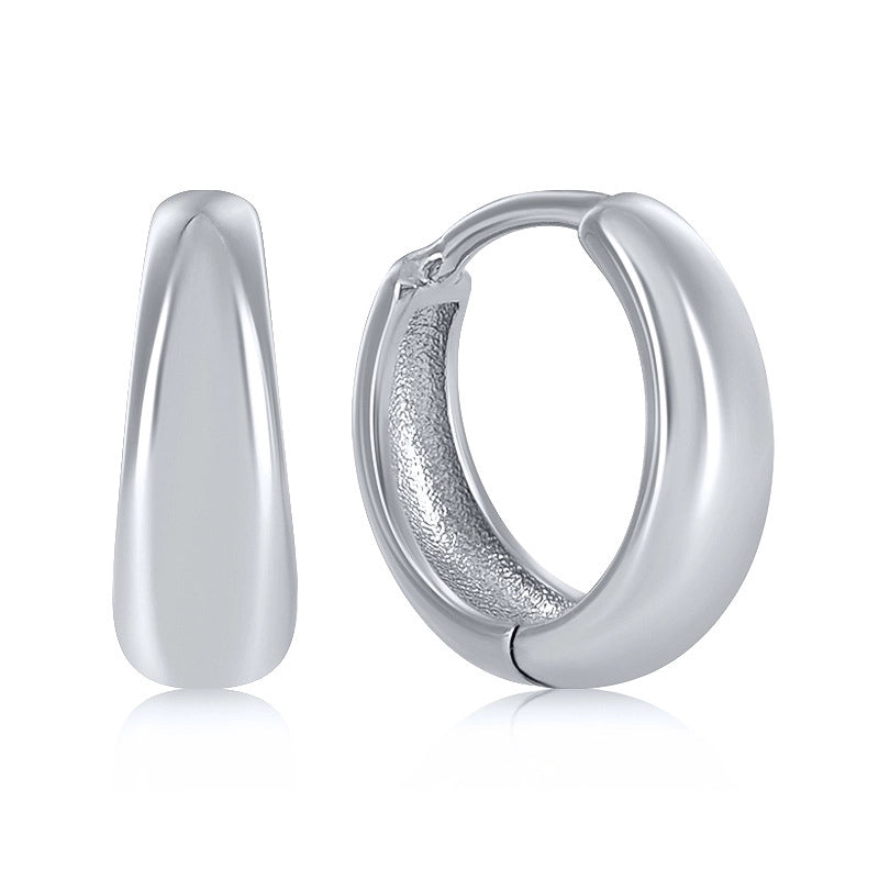 1 Pair Retro Round Copper Zircon Hoop Earrings