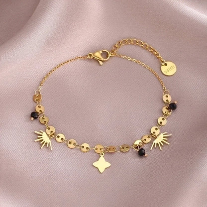 Minimalist Geometric Stainless Steel Plating Inlay Artificial Pearls Bracelets