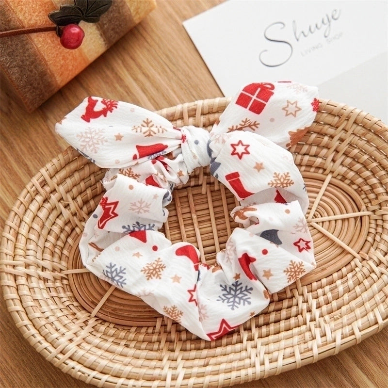 Christmas Retro Women's Polka Dots Handmade Hair Tie