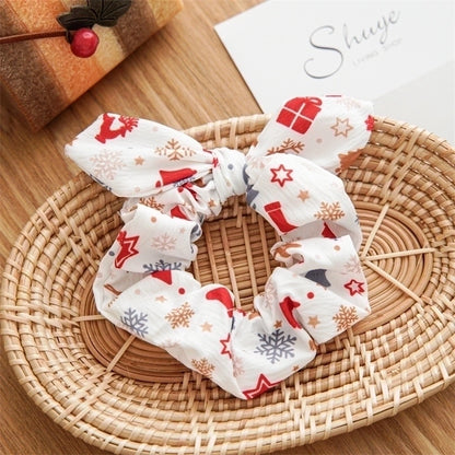Christmas Retro Women's Polka Dots Handmade Hair Tie