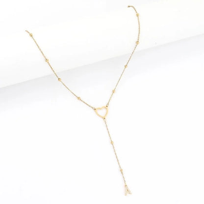 Elegant Minimalist Classic Style Letter Heart Shape 201 Stainless Steel 304 Stainless Steel Copper Zircon Stainless Steel Necklaces