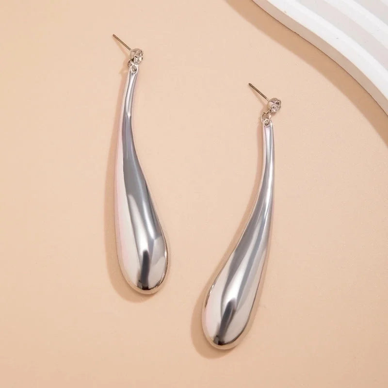 1 Pair Minimalist Oversized Geometric Copper 18k Gold Plated Drop Earrings