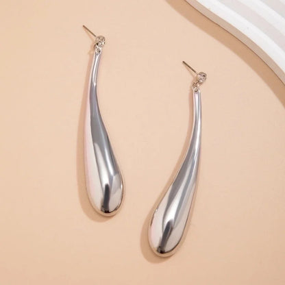 1 Pair Minimalist Oversized Geometric Copper 18k Gold Plated Drop Earrings