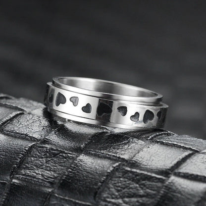 Sources Xingyue Couple Ring Double-layer Rotating Dynamic Decompression Anti-anxiety Pressure Titanium Steel Ring