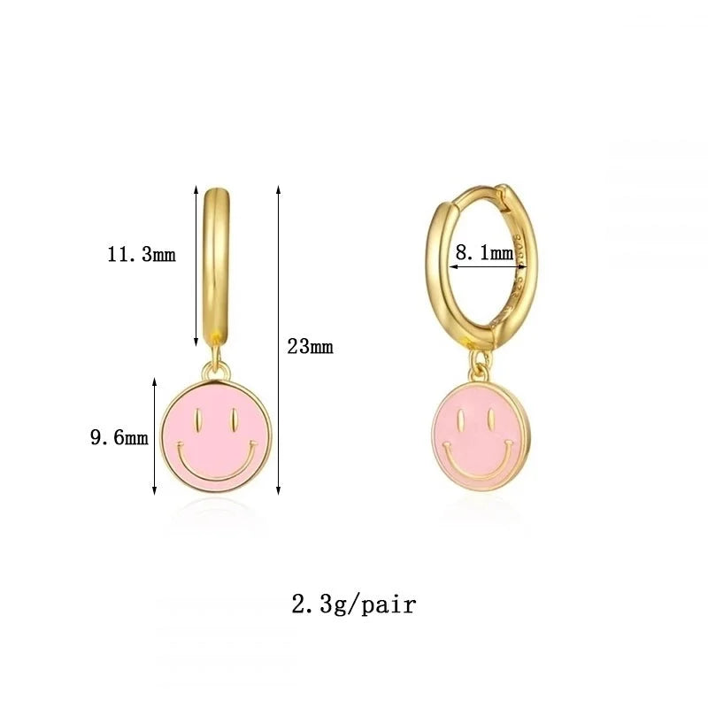 1 Pair Modern Style Classic Style Heart Shape Smile Face Copper Drop Earrings Ear Cuffs Earrings
