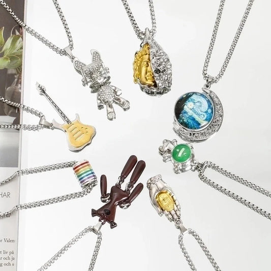 Hip-hop Animal Cartoon Character Alloy Titanium Steel Pendant Necklace In Bulk