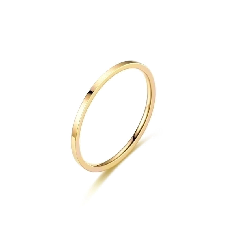 Minimalist Solid Color Titanium Steel 18K Gold Plated Polishing Plating Rings