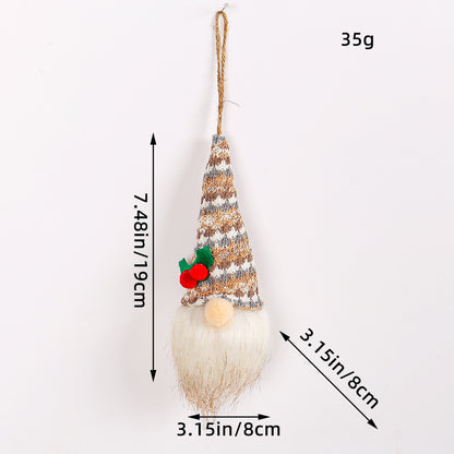 Christmas Decoration Christmas Sequin Lighted Rudolph Doll Christmas Glowing Faceless Gnome Doll Ornament