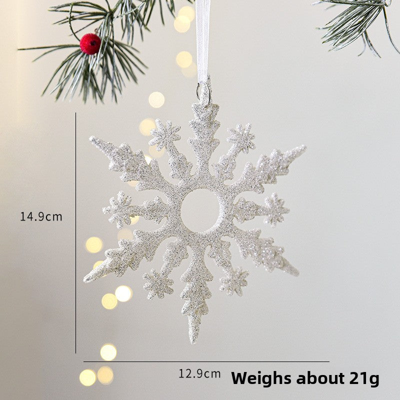 Christmas Decoration Transparent Glitter Acrylic Snowflake Gold Snowflake Christmas Tree Window Decoration Pendant