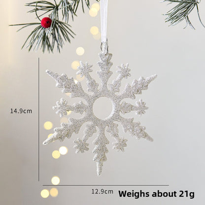 Christmas Decoration Transparent Glitter Acrylic Snowflake Gold Snowflake Christmas Tree Window Decoration Pendant