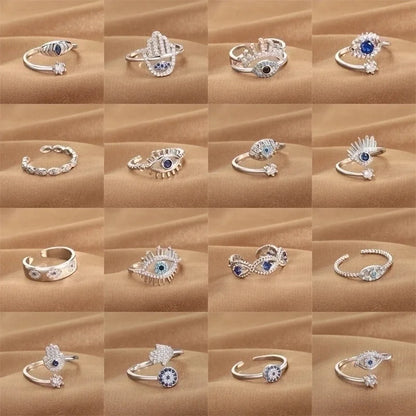 1 Piece Lady Devil's Eye Copper Plating Artificial Gemstones Open Ring
