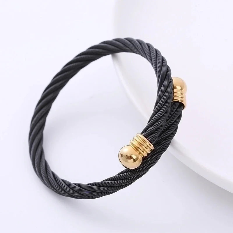 Retro Bulb 304 Stainless Steel 18K Gold Plated Bangle In Bulk