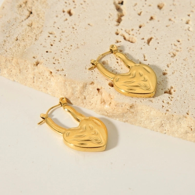 Fashion Multi-color Zircon Heart Copper Earrings