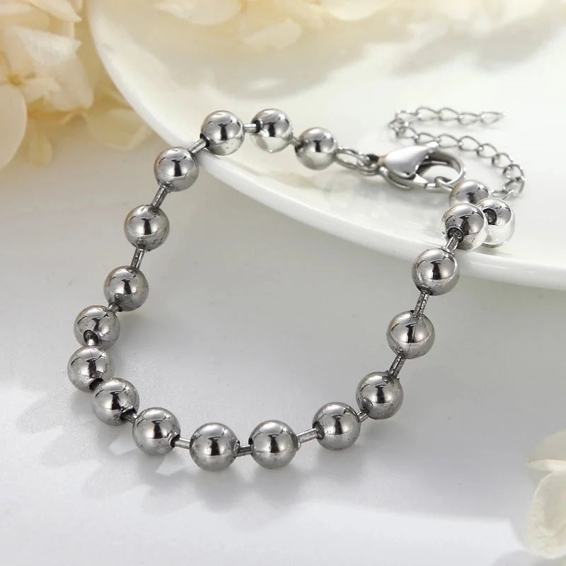 Minimalist Round Stainless Steel 18K Gold Plated Bracelets In Bulk