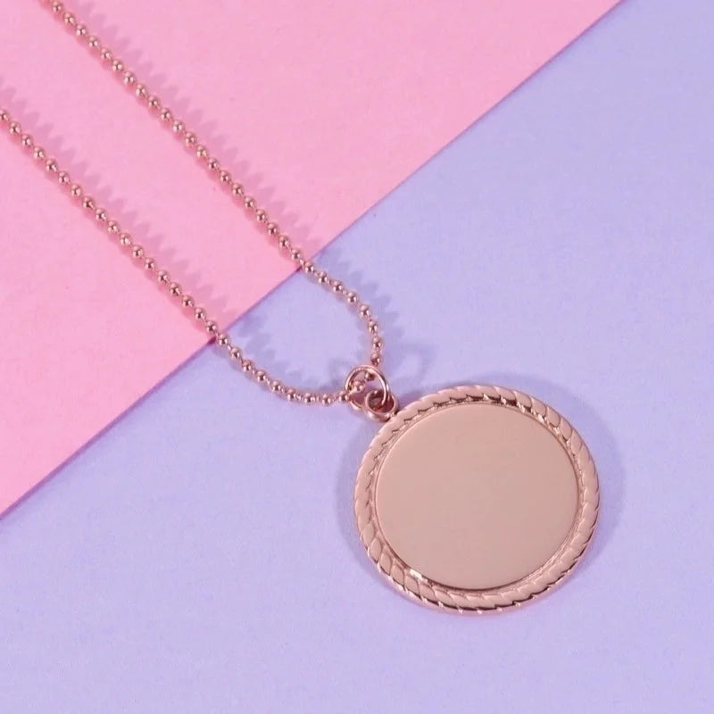 Stainless Steel 18K Gold Plated Lady Minimalist Geometric None Pendant Necklace