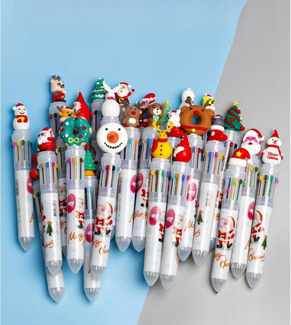 Christmas Gift Christmas Tree Reindeer Cute Cartoon 6 Colors Press Ballpoint Pen Style Random
