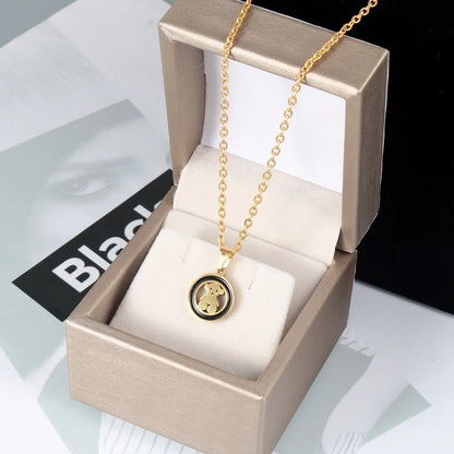 Fashion Heart Shape Stainless Steel Titanium Steel Plating Inlay Zircon Pendant Necklace 1 Piece