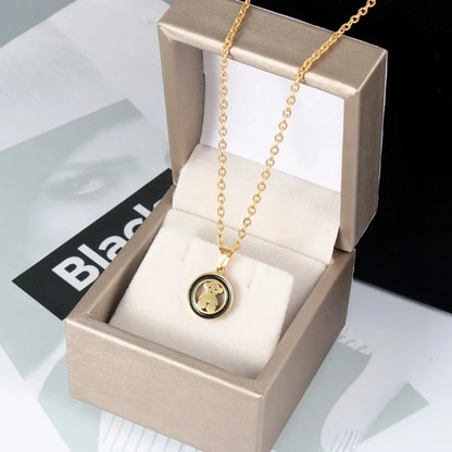 Fashion Heart Shape Stainless Steel Titanium Steel Plating Inlay Zircon Pendant Necklace 1 Piece