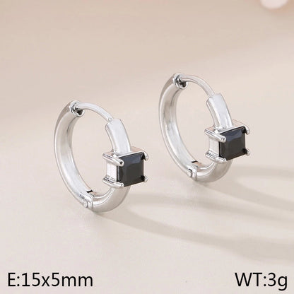 1 Pair Minimalist Commute Geometric 304 Stainless Steel 18K Gold Plated Earrings