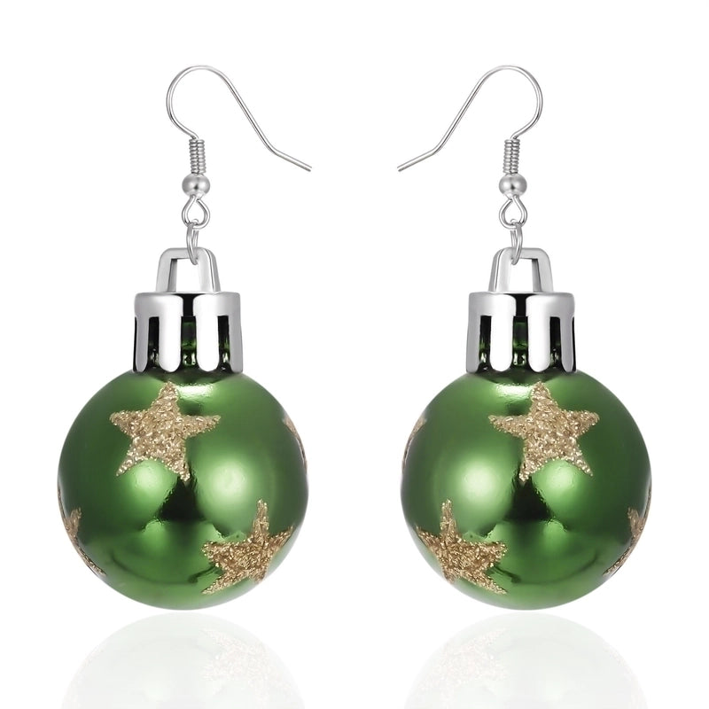 1 Pair Cute Star Stripe Snowflake Resin Ear Hook