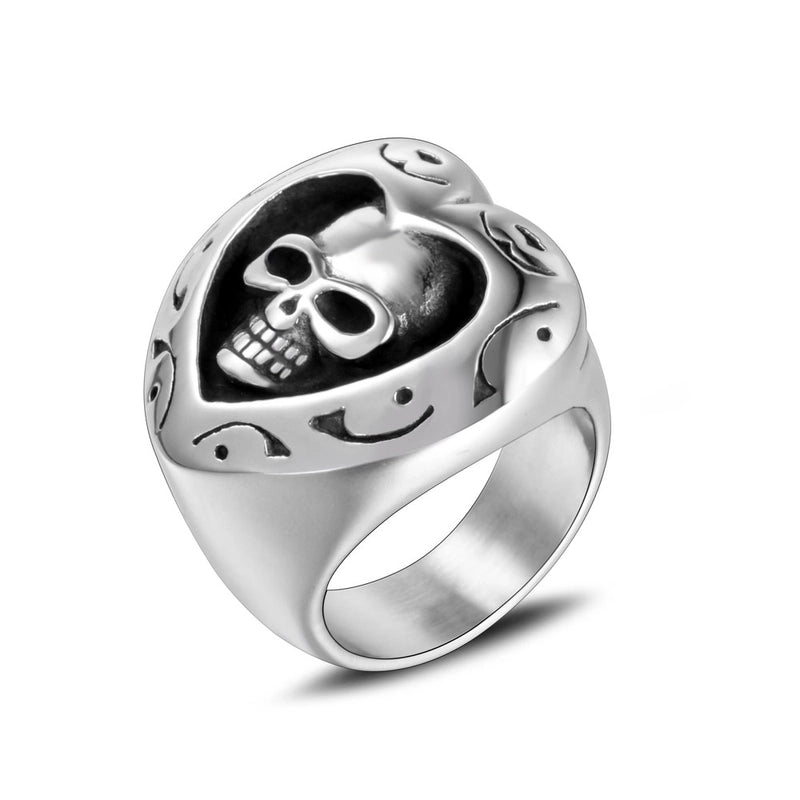 Retro Funny Skull 304 Stainless Steel Polishing Halloween Men's Rings
