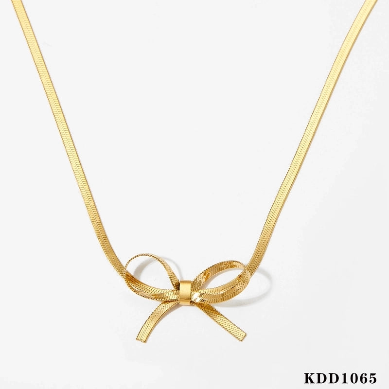 Casual Vacation Bow Knot 304 Stainless Steel 16K Gold Plated White Gold Plated Gold Plated Plating Bracelets Earrings Necklace