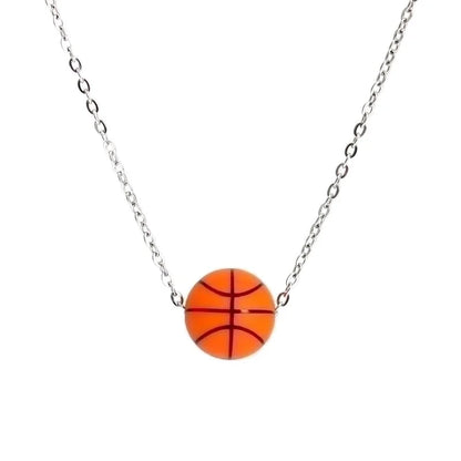 Jewelry Minimalist Basketball 304 Stainless Steel Silica Gel Pendant Necklace