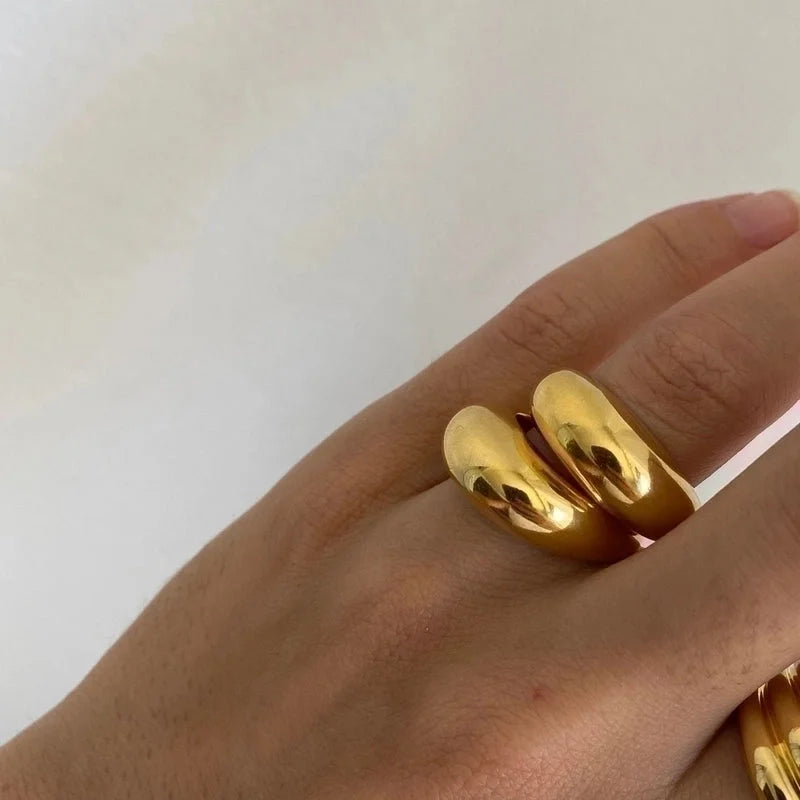 Fashion Solid Color 304 Stainless Steel Stainless Steel Rings