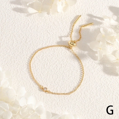 Copper 18K Gold Plated IG Style Minimalist Commute Geometric Rectangle Inlay Zircon Bracelets